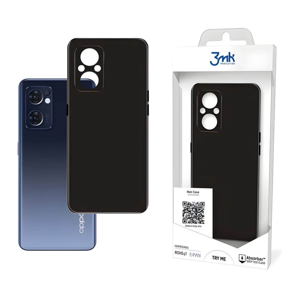 Matné puzdro pre Oppo Reno 7 Z 5G 1 x 3mk Matt Case - Čie