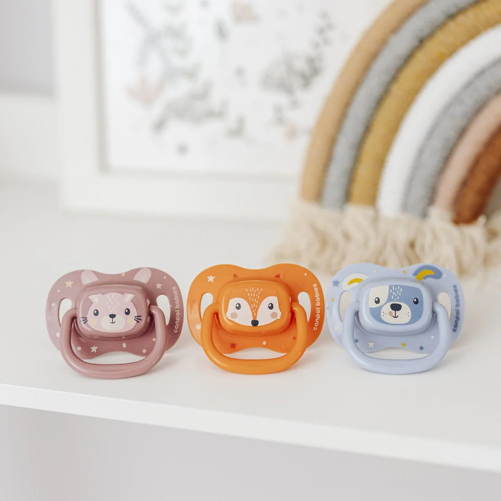 Canpol babies Cumlík silikónový symetrický CUTE ANIMALS 0-6m 1ks ružový 1×1 ks, cumlík