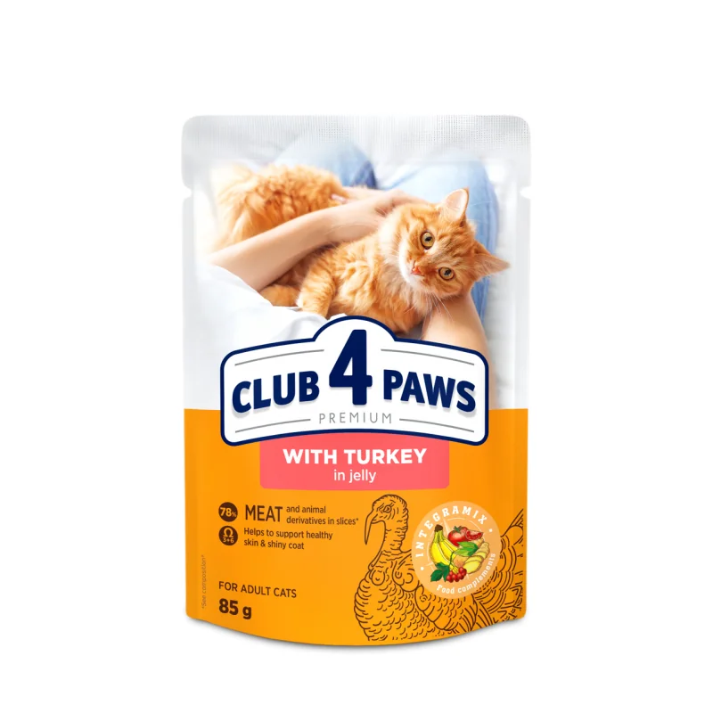 CLUB 4 PAWS Premium S morčacím mäsom v želé 85 g (2497)