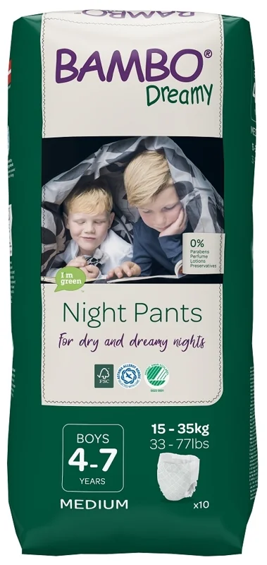 BAMBO Dreamy Night Pants Nohavičky plienkové jednorazové Boys 4-7 rokov (15-35 kg) 10 ks 1×10 ks