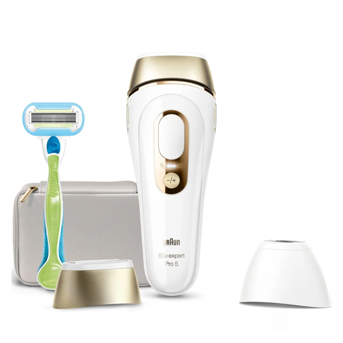 Braun IPL Silk·expert Pro 5, Odstraňovanie Chĺpkov v Pohodlí Domova, S Puzdro, 2 Hlavice, PL5152 1×1 ks, epilátor