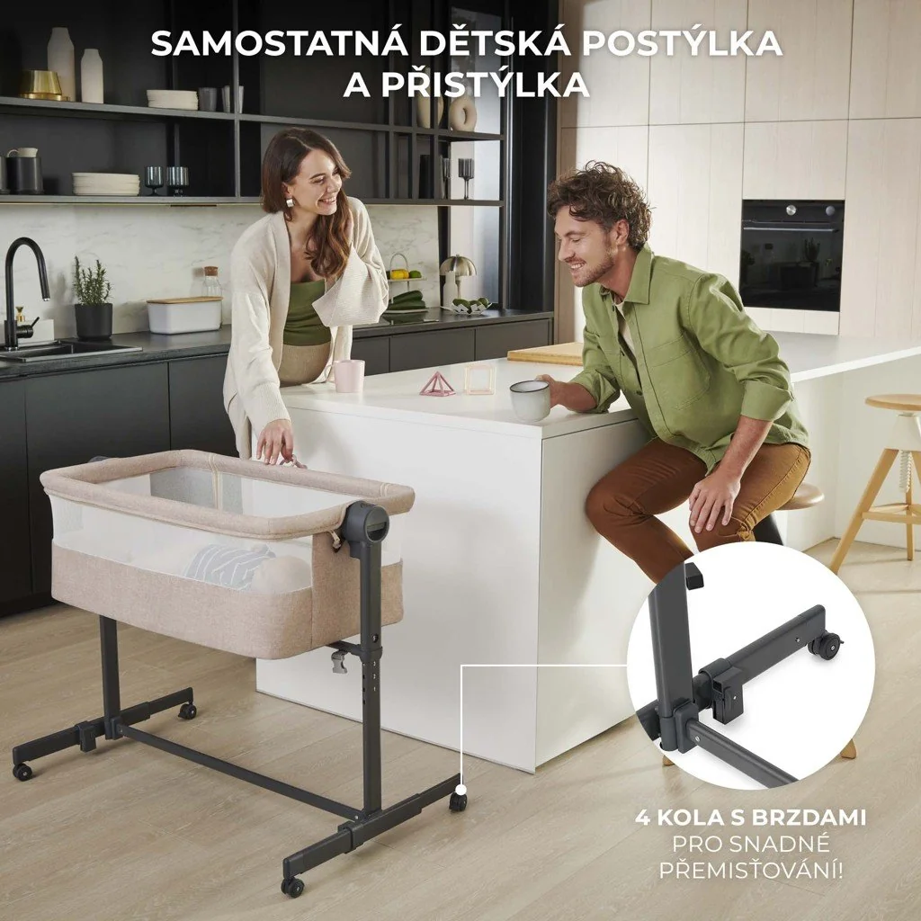 Postieľka detská polohovateľná Nestee Up2 Full Light Grey