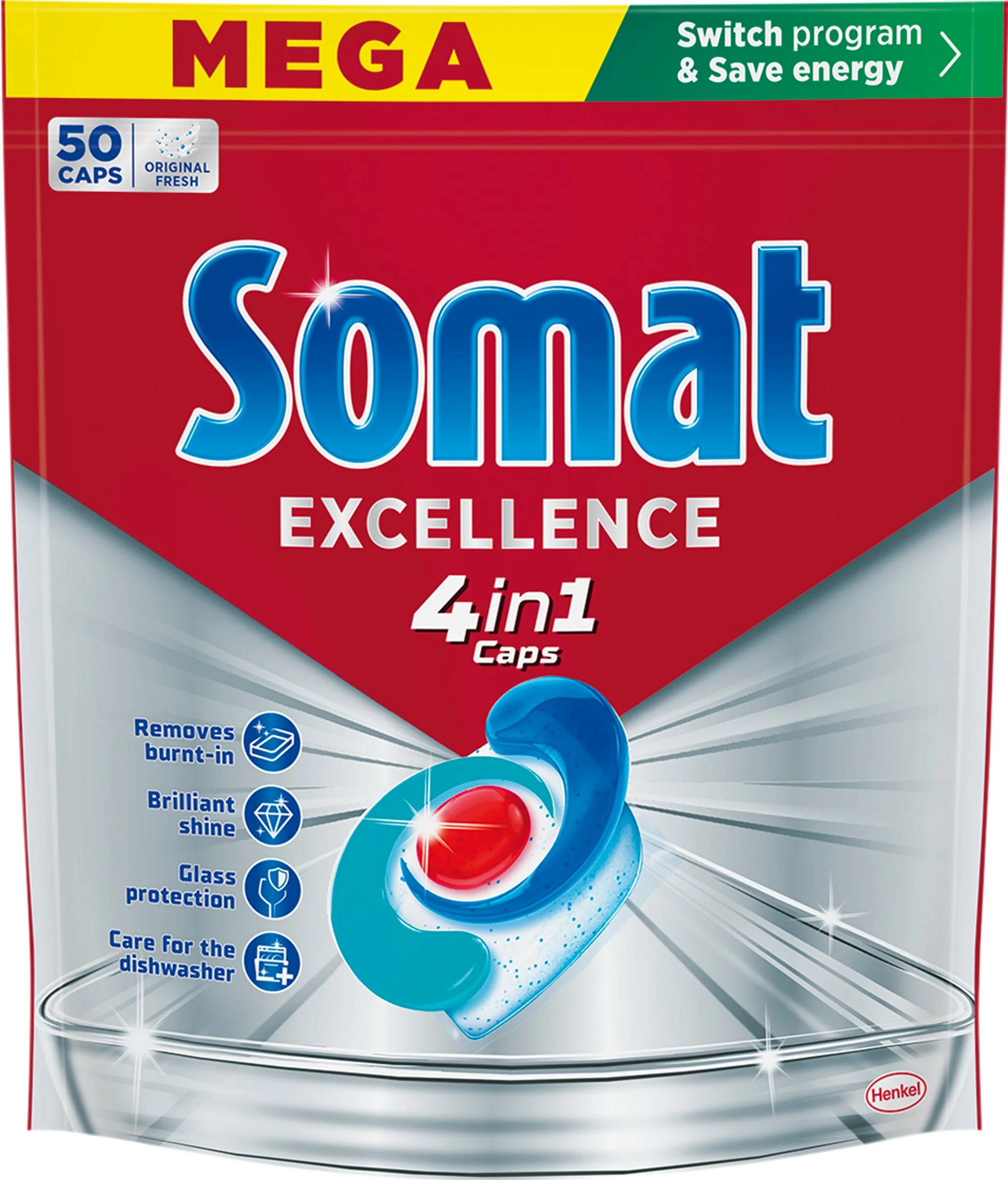 Somat Excellence kapsuly do umývačky riadu 50 ks 1×50 ks, kapsuly do umývačky