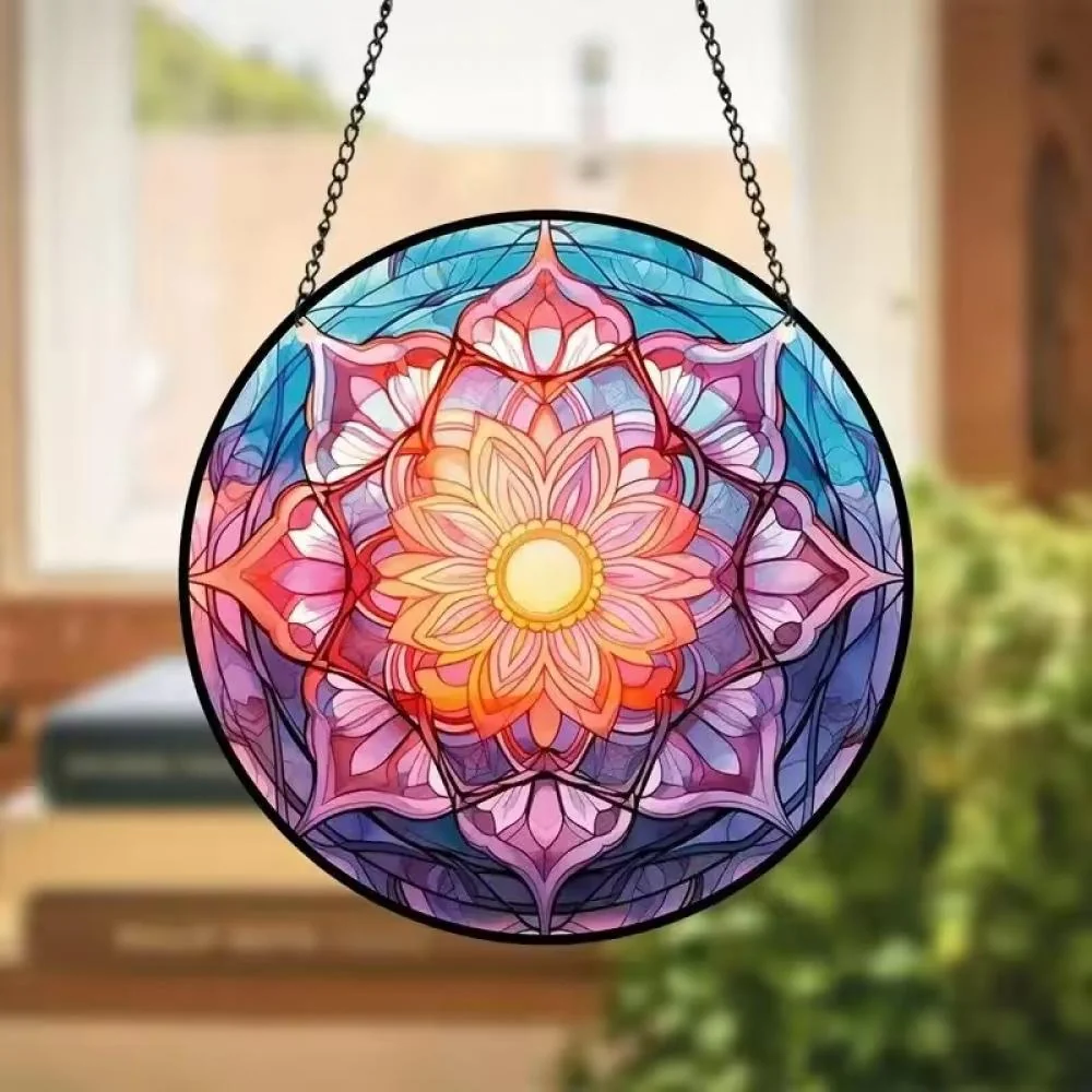Elegantný lapač slnka s mandalovým vzorom XL-30cm x 30cm, akryl