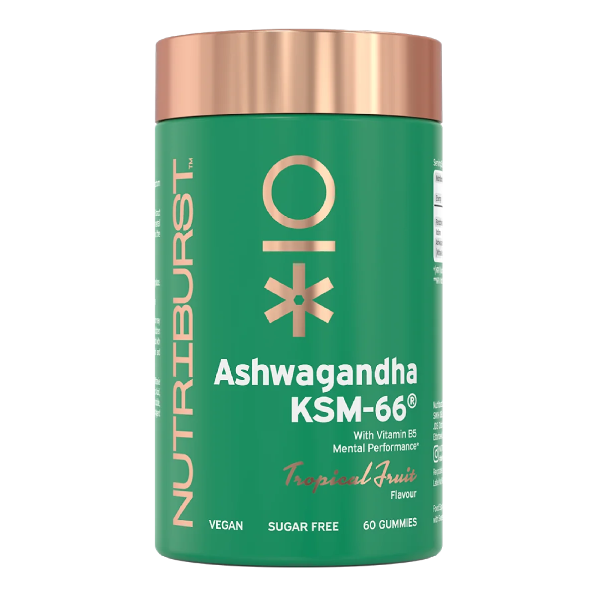Nutriburst Premium Ashwagandha KSM-66 vegánske gummies bez pridaného cukru 60 ks