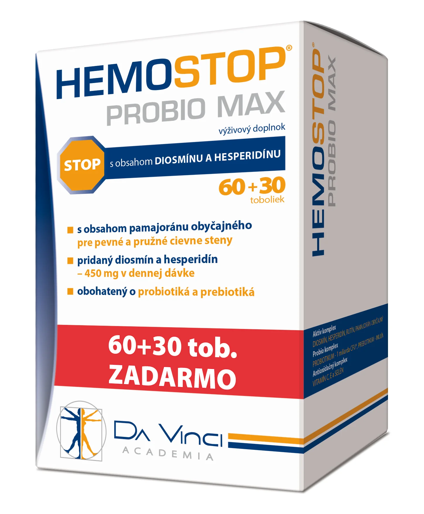 Hemostop Probio MAX Da Vinci Academia 60+30 ks 1×90 ks, výživový doplnok