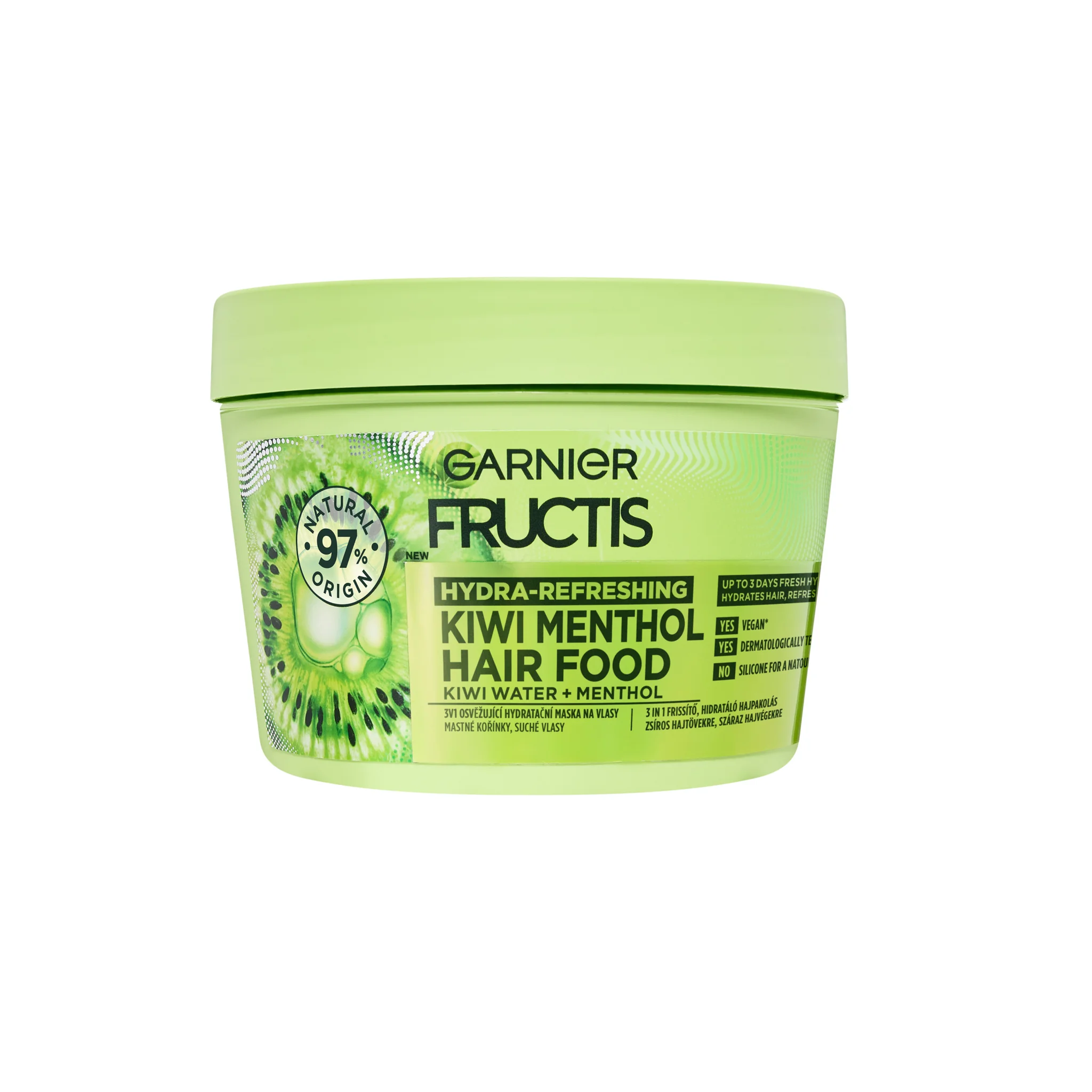 Garnier Fructis 3v1 Osviežujúca hydratačná maska na vlasy s kiwi 400 ml