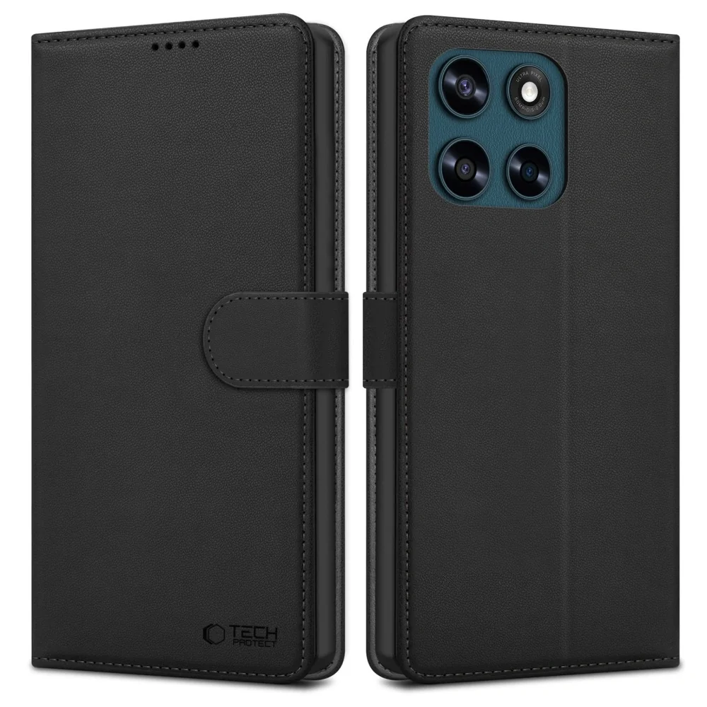 Tech-Protect Wallet knižkové puzdro na Motorola Moto G57 Power / G67 Power, čierne ower, čierne