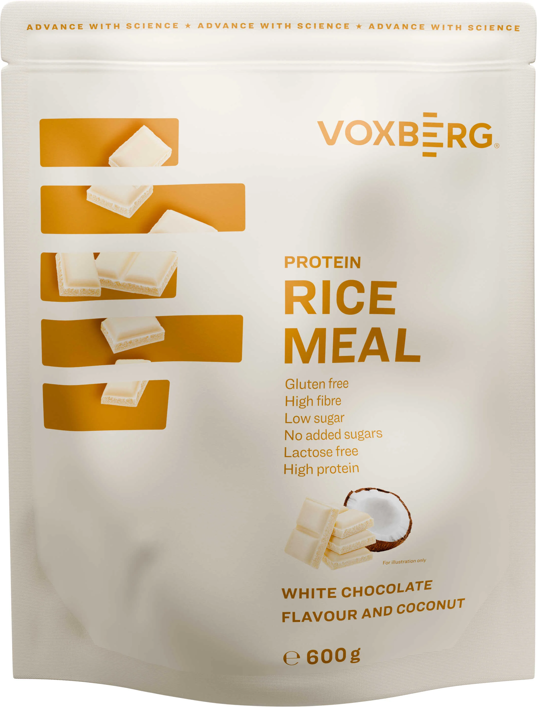 Protein Rice Meal Biela čokoláda kokos VOXBERG 600 g