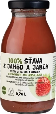 Zdravo 100% JAHODOVO-JABLKOVÁ ŠŤAVA 1×200 ml, zmes štiav