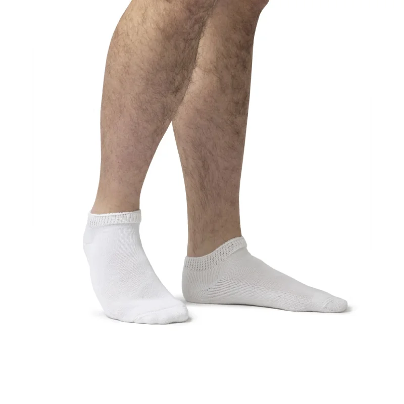 6 párov IOMI pánske tenké členkové ponožky Diabetik BIELE lem bez gumky