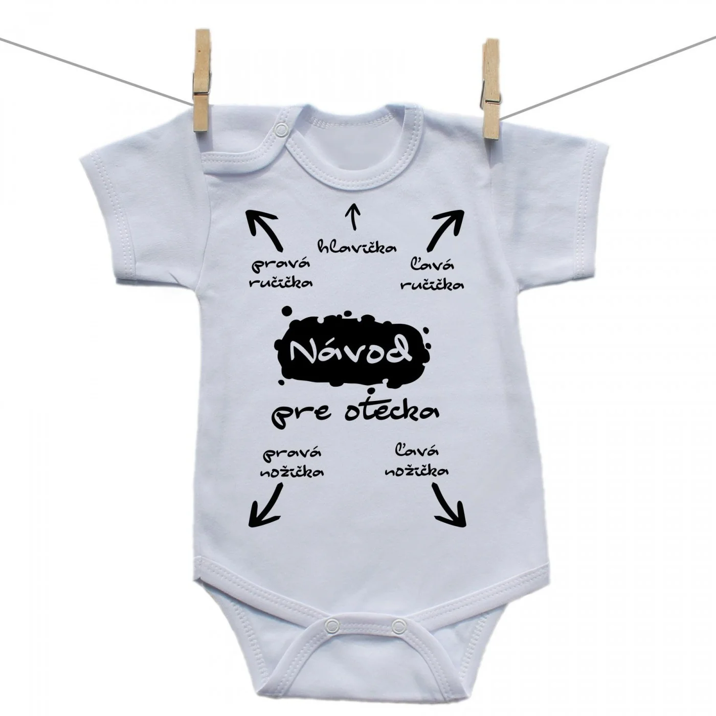 Boodyy Body s krátkym rukávom Návod pre otecka Veľkosť: 50