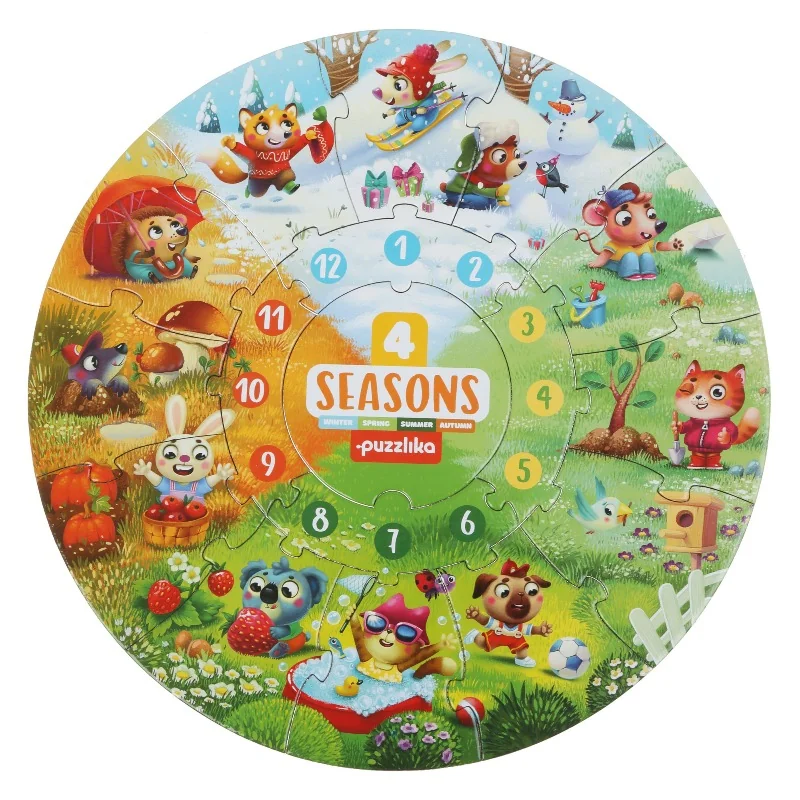 PUZZLIKA - 15238 Štyri ročné doby - náučné puzzle 17 dielikov
