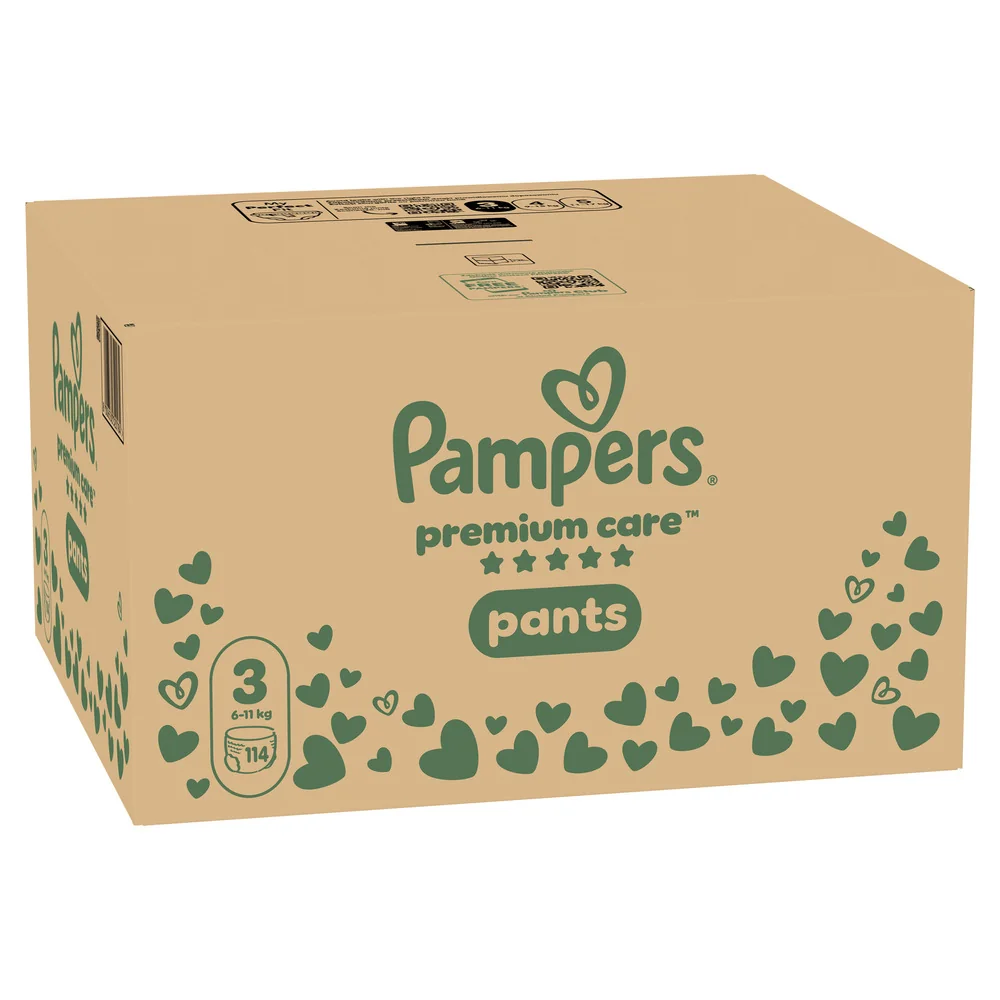 Pampers Premium Care Pants plienkové nohavičky veľkosť 3, 6kg-11kg 114 ks
