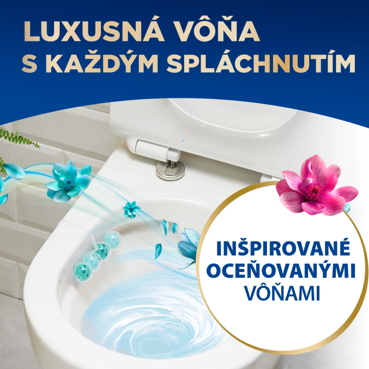 Bref Deluxe tuhý WC blok Lovely Jasmine 3×50 g, WC blok