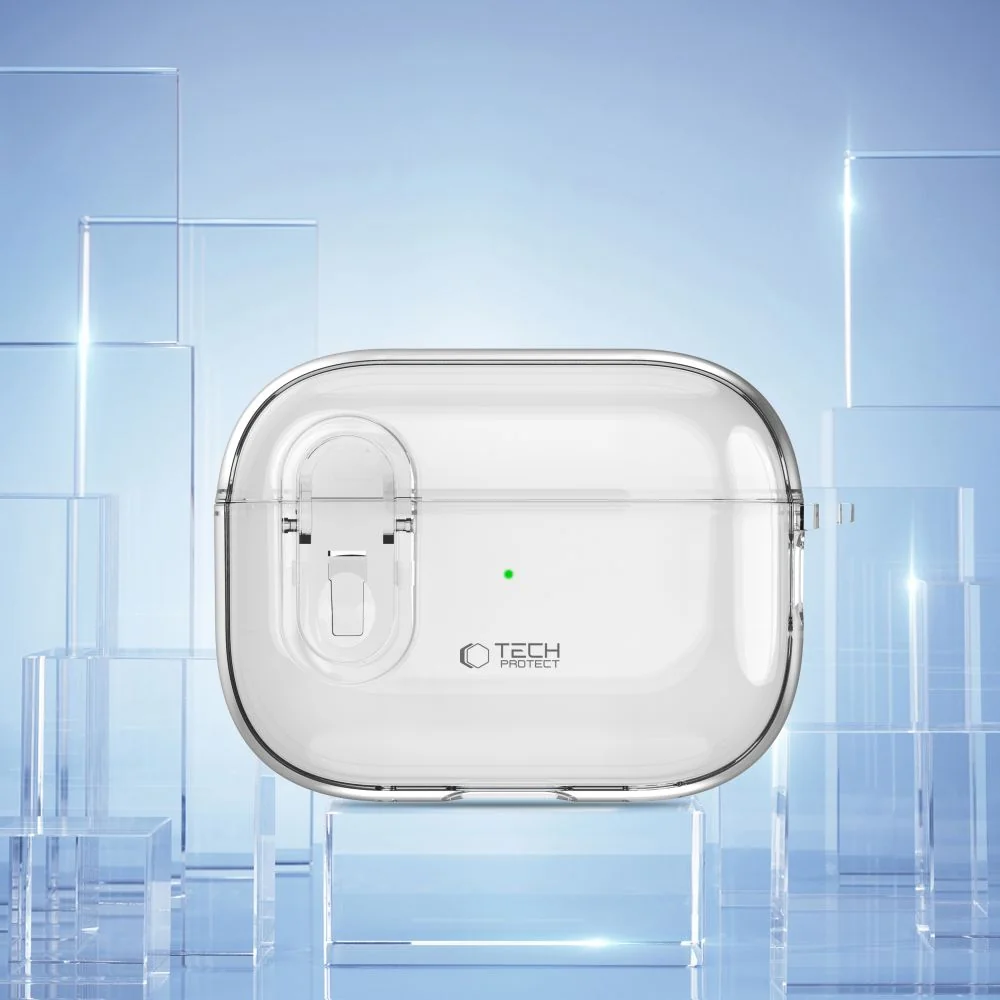 Tech-Protect Slim Hook puzdro na Apple AirPods Pro 1 / 2, priesvitné