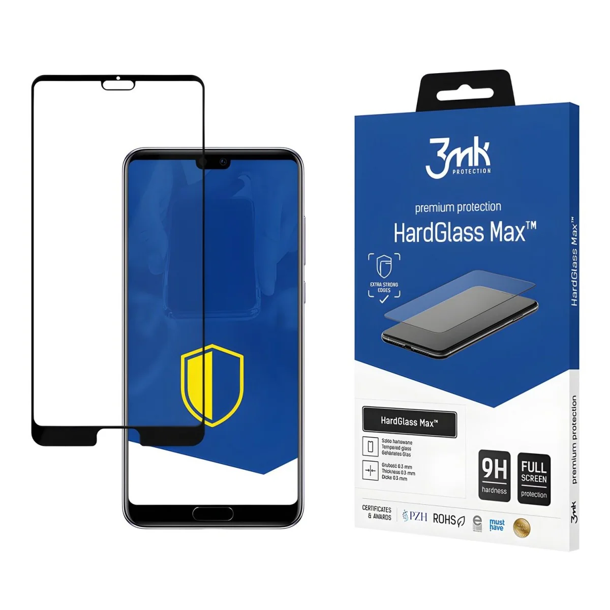 Ochranné sklo pre Huawei P20 - Čierna Tvrdené sklá, 0,3 mm