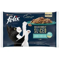 FELIX Deliciously sliced Multipack 12(4x80g) losos/ tuniak/ treska/ platesa v želé