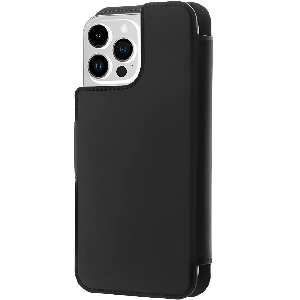 Knižkové MagSafe Puzdro pre Apple iPhone 13 Pro Max / 14 Pro Max - Čierna