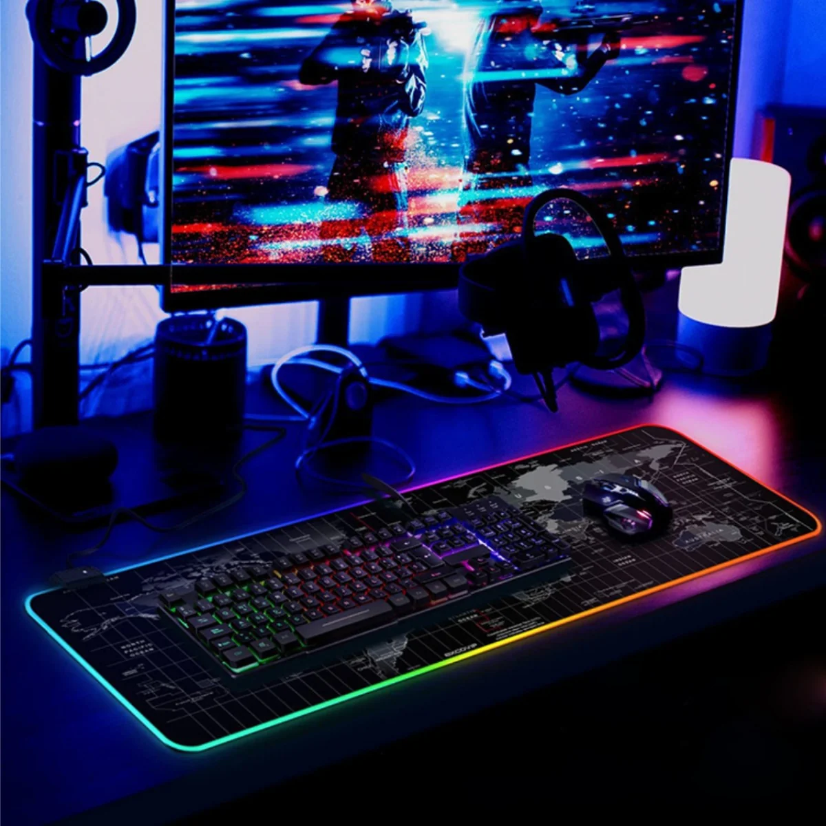 Herná RGB podložka pod myš