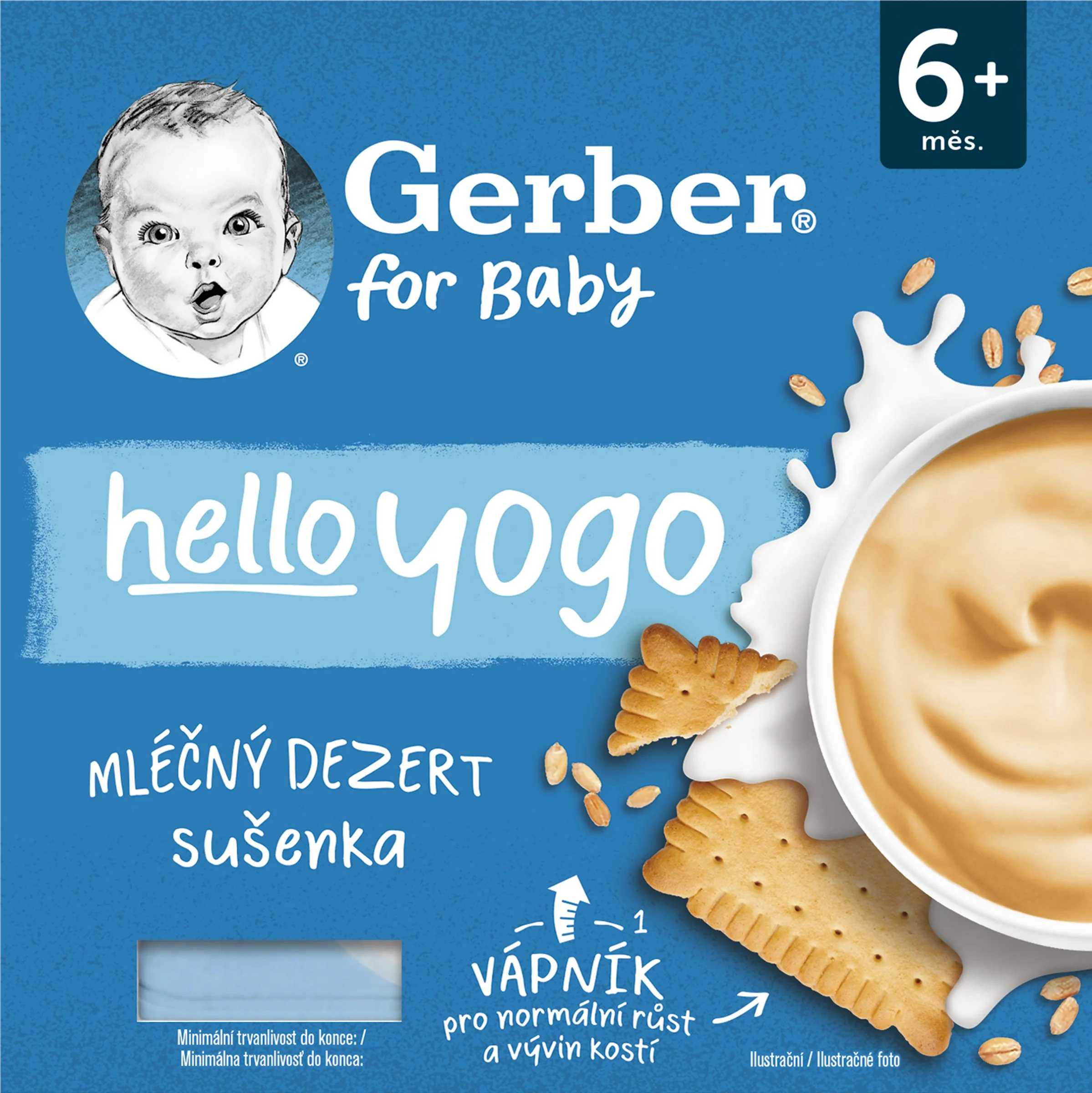 GERBER hello yogo mliečny dezert sušienka 4×100 g