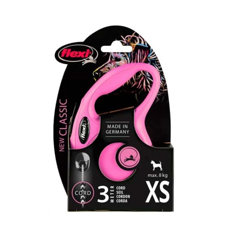flexi New Classic lanko XS 3m do 8kg ružové