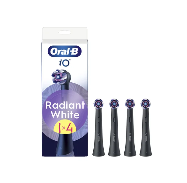 Oral-B iO Series Radiant White náhradné hlavice pre bielenie zubov, čierne 4 ks