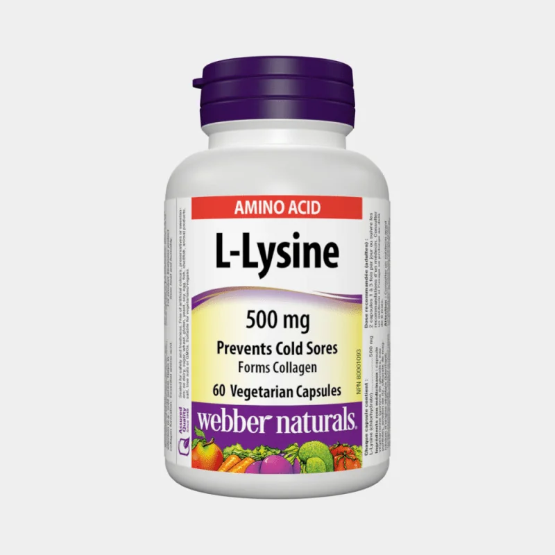 WEBBER NATURALS L-Lysine 500 mg 1×60 cps, výživový doplnok