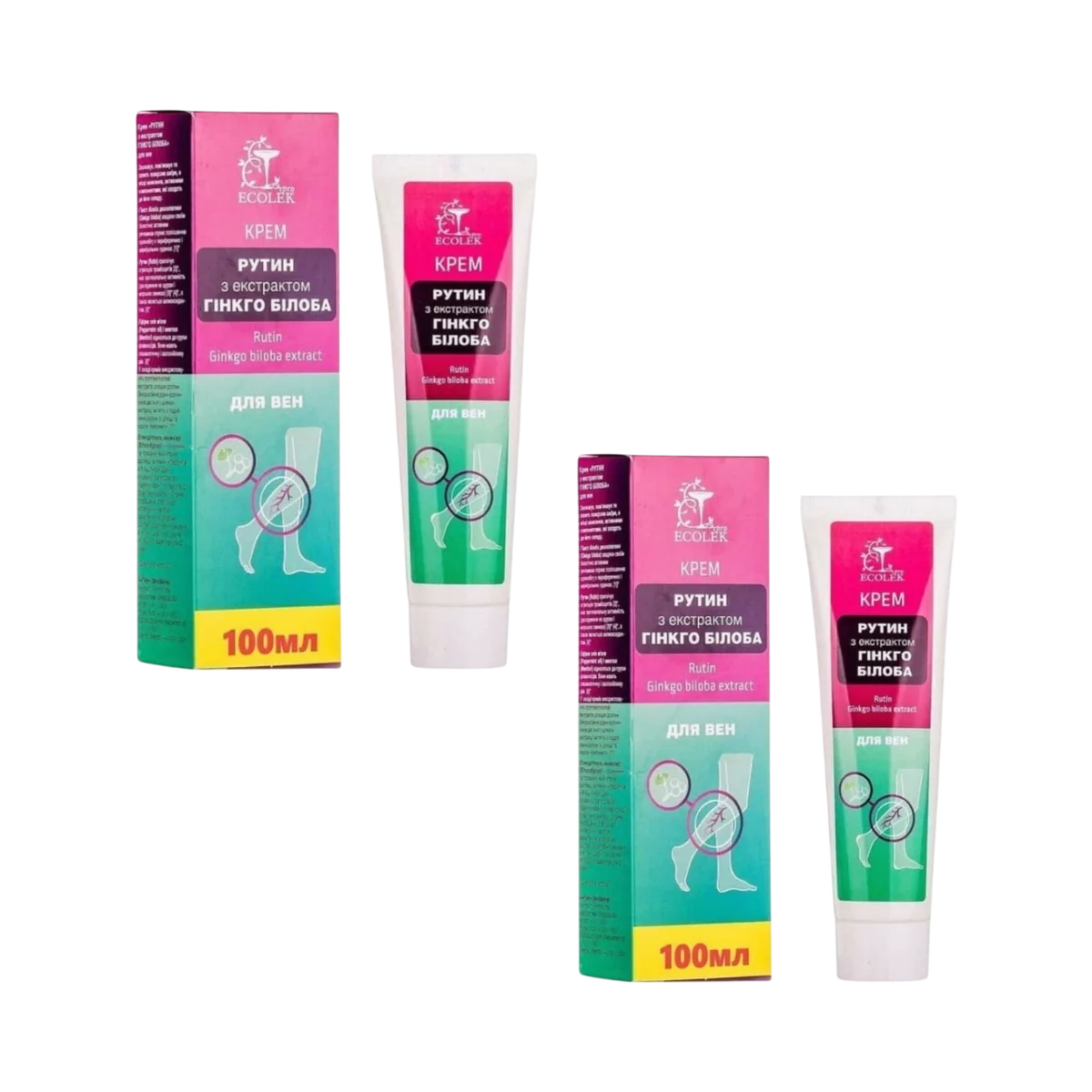 Zvýhodnený set: 2x Krém na žily Rutín s extraktom z ginkgo biloba - 100 ml - Ecolek