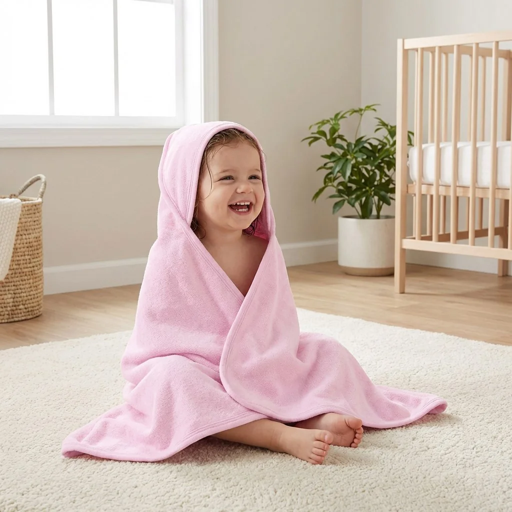 Detská froté osuška s kapucňou New Baby 100x100 cm pink , 20C59306
