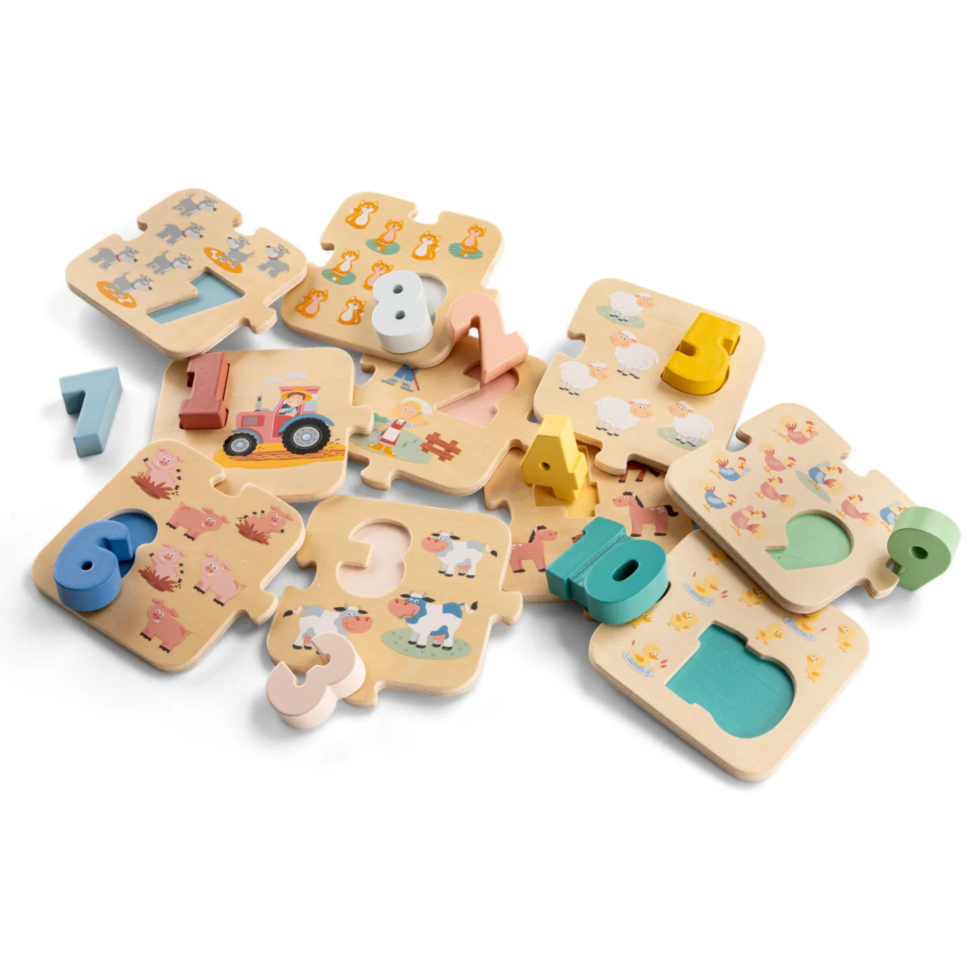 Puzzle - Učíme sa číslice - farma