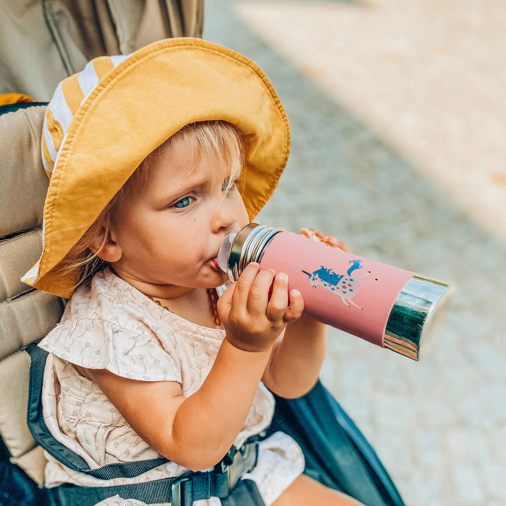 Pura nerezová fľaša s náustkom 325ml - sivá