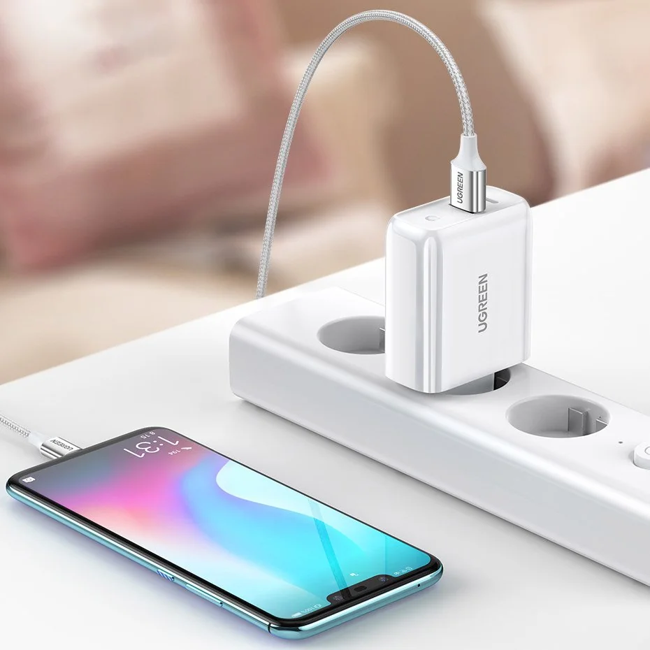 Ugreen CD170 sieťová nabíjačka USB-C / USB QC 4.0 PD 36W , biela