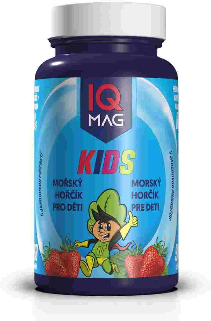 IQ Mag Kids morský horčík pre deti s jahod. prích 90 tbl