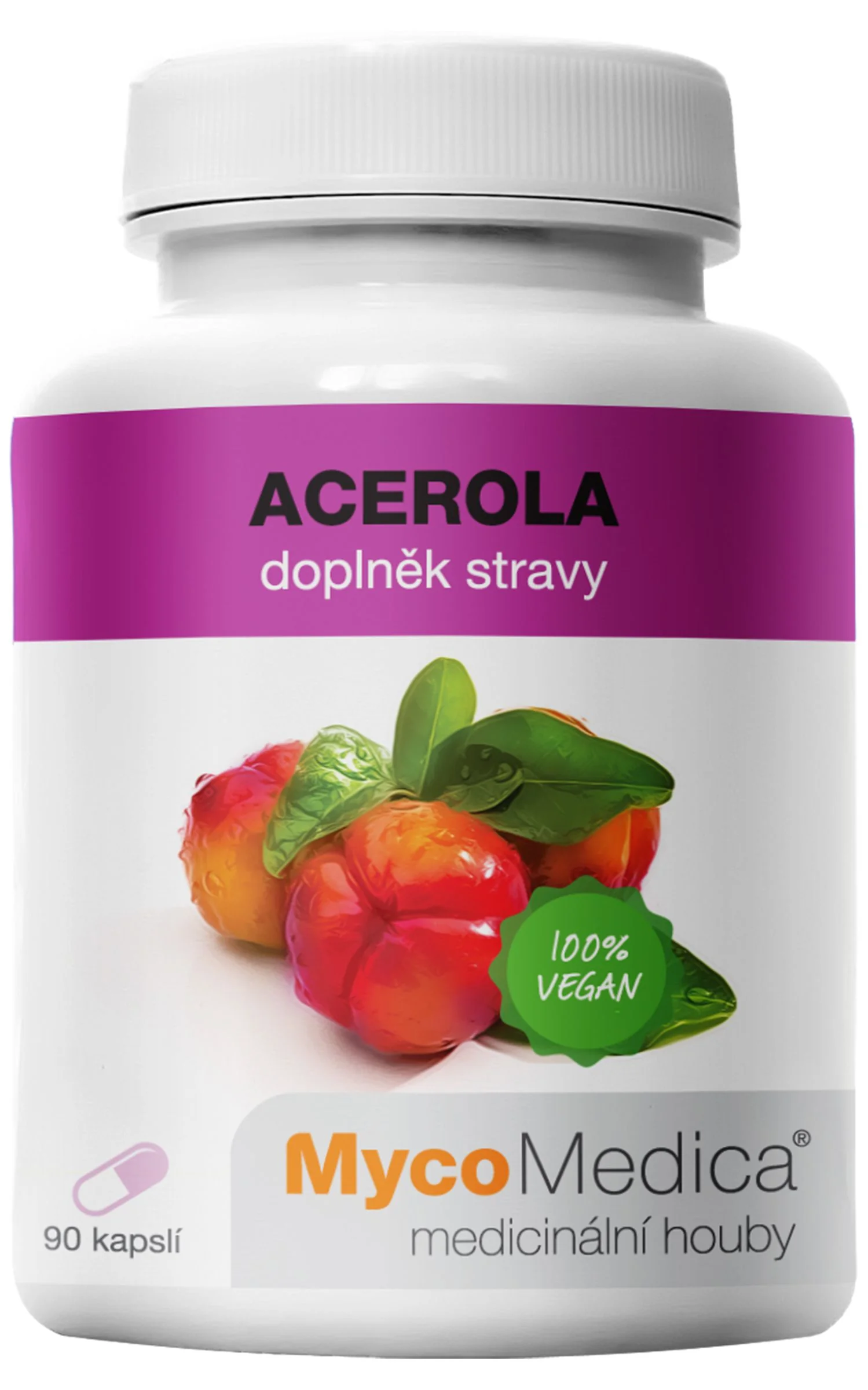 Mycomedica Acerola Vegan 500mg 90cps 1×90 cps, výživový doplnok