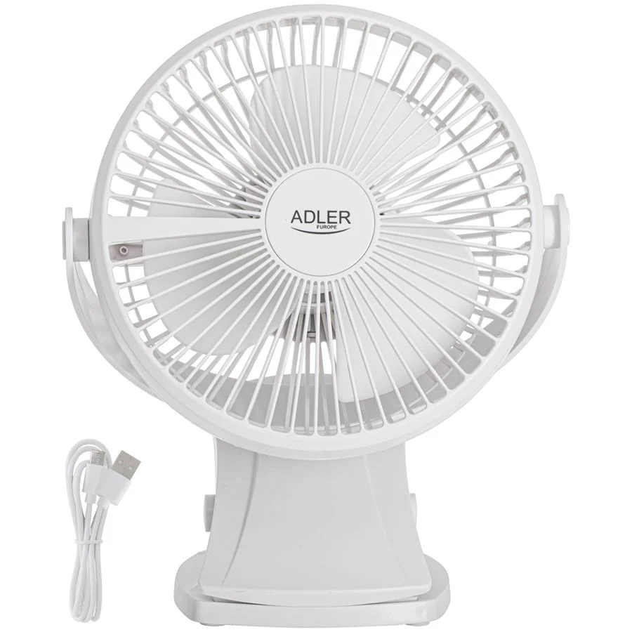 Stolový ventilátor s klipom Adler AD 7342 biely