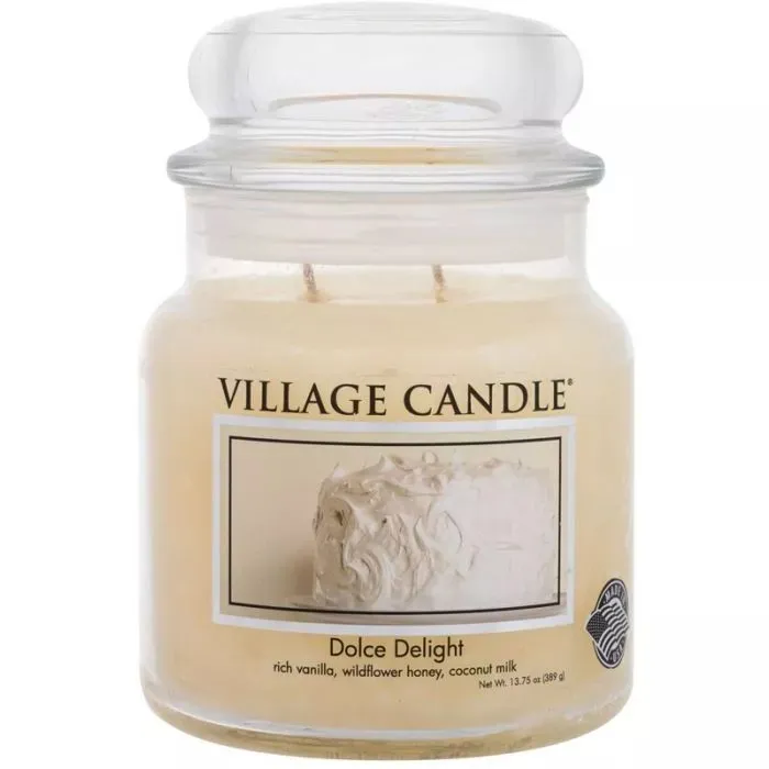 Village Candle Vonná sviečka v skle - Dolce Delight - Zamatové potešenie, stredná