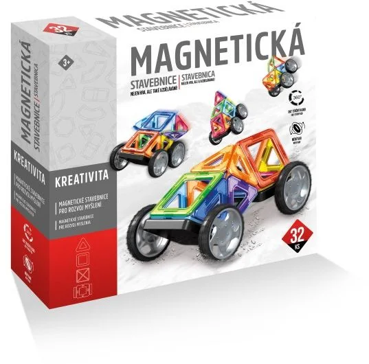 Alltoys magnetická stavebnica 32 ks 1×32 ks, magnetická stavebnica