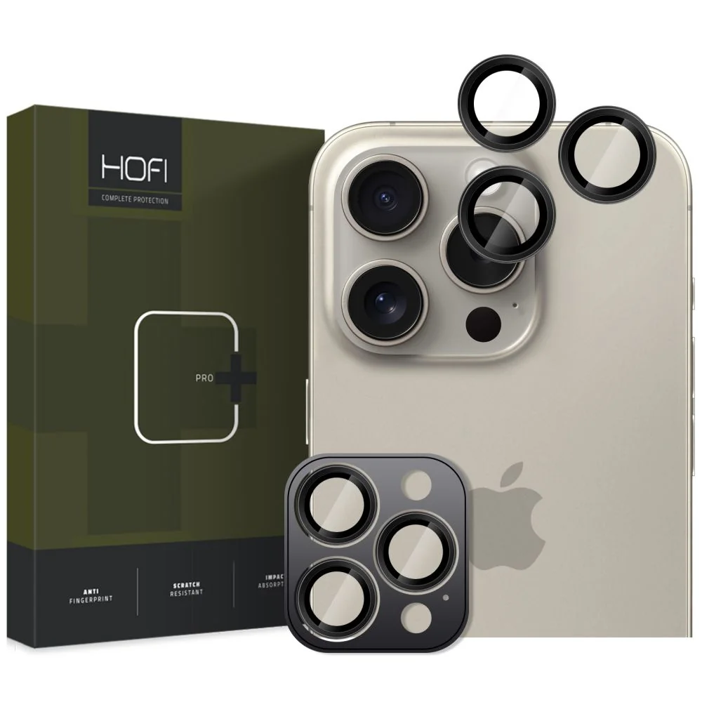 HOFI Camring ochranné sklo na kameru na iPhone 16 Pro / 16 Pro Max, čierne erne