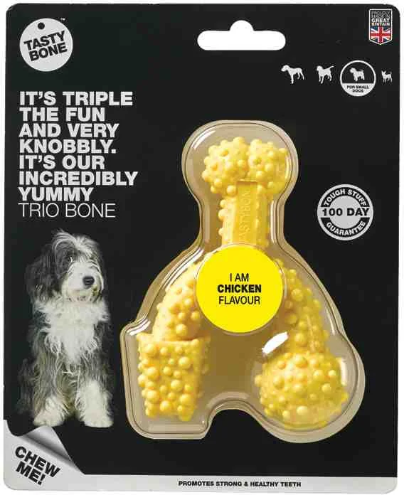 TASTY BONE Kostička nylonová trio pre malých psov - Kuracie mäso 1×1 ks, kostička pre psy