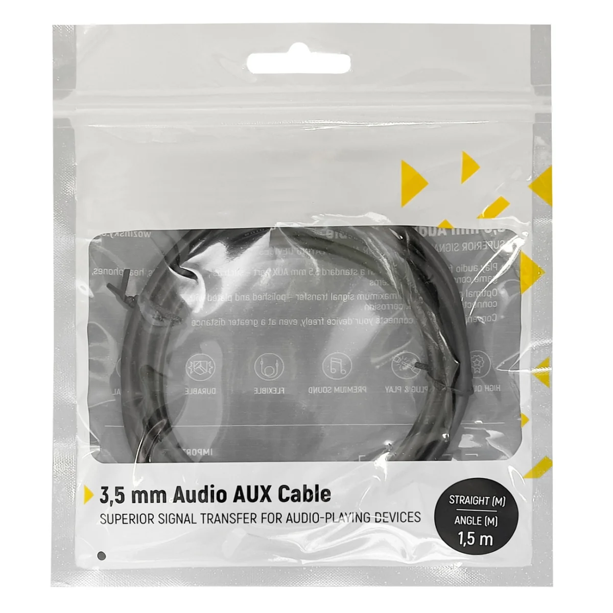 MG Angled audio kábel 3.5mm mini jack M/M 3m, čierny