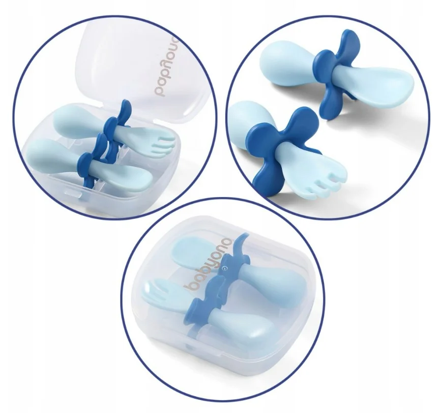 Ergonomický príbor pre deti Baby Ono modrozelený , 20C50133
