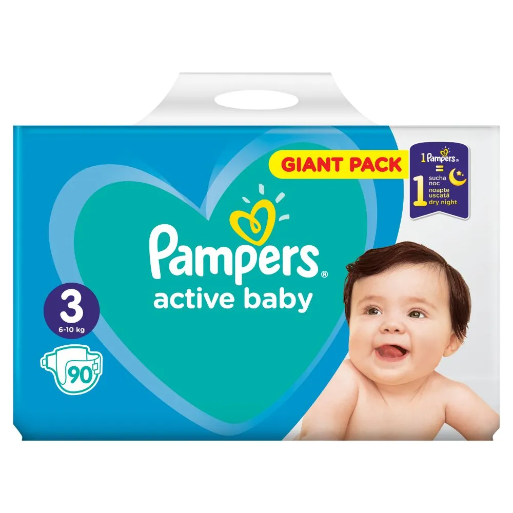 Pampers Active Baby GP S3 90ks (6-10kg) 1×90 ks