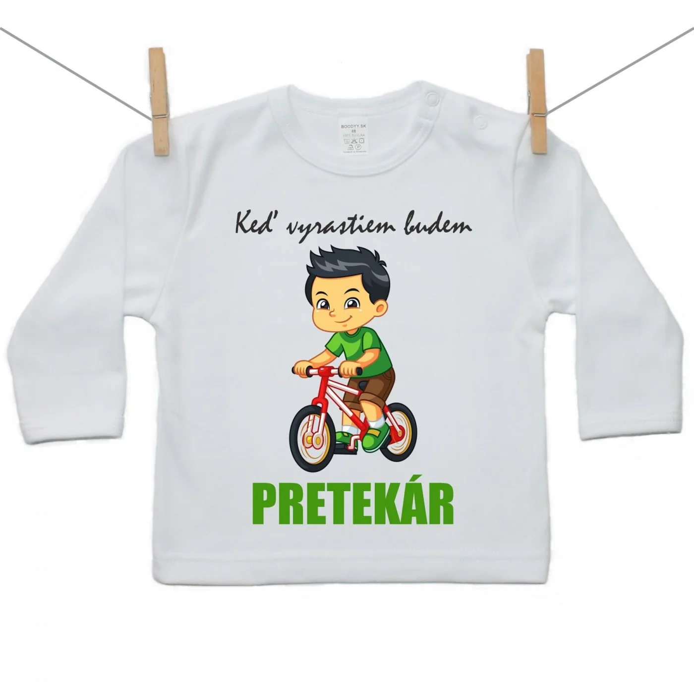 Boodyy Tričko s dlhým rukávom Keď vyrastiem budem pretekár Veľkosť: 104