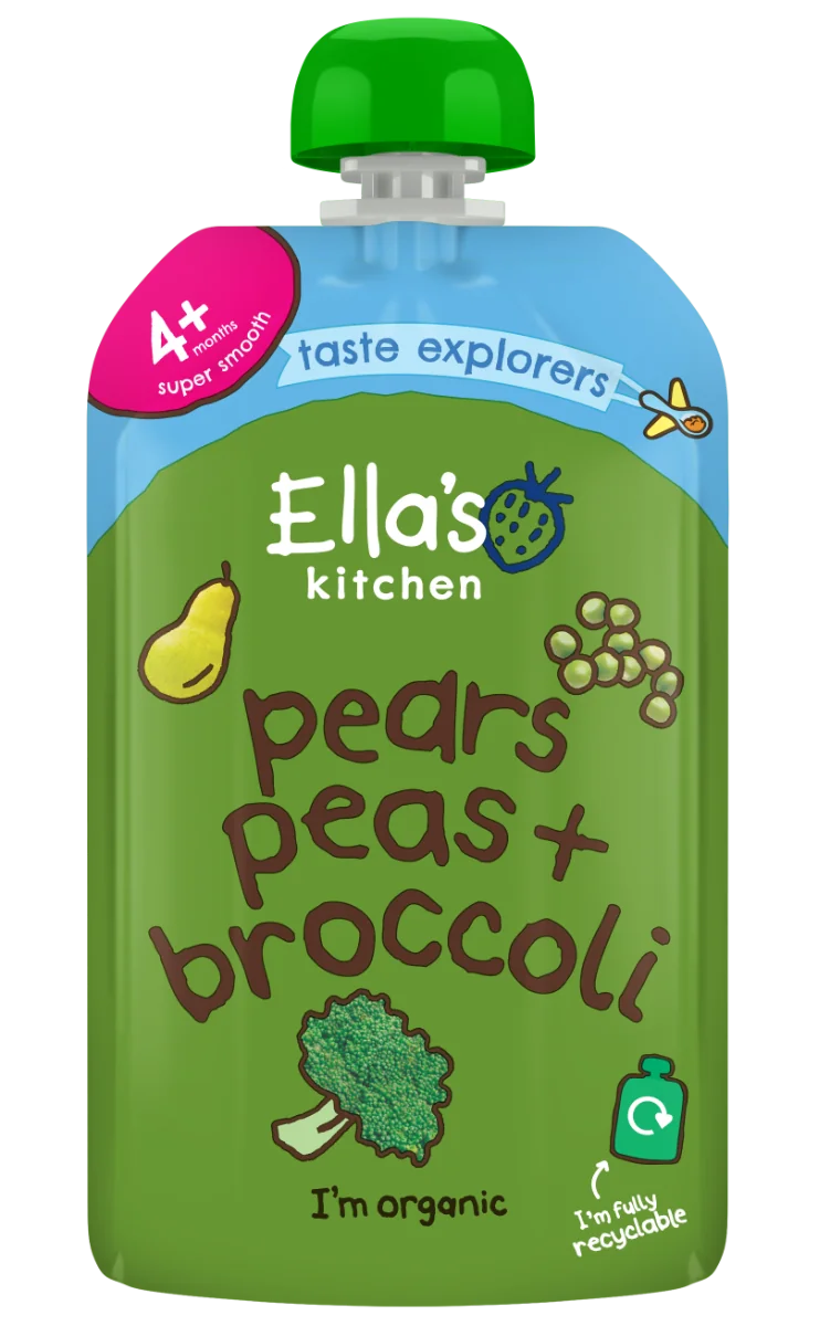 Ella's Kitchen BIO Hruška, hrášok a brokolica 1×120 g, detská výživa