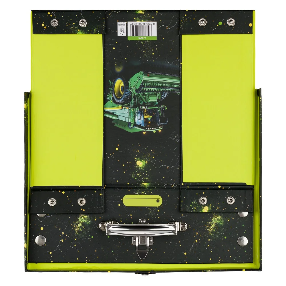 Skladací školský kufrík Traktor s kovaním 35 cm, zelený