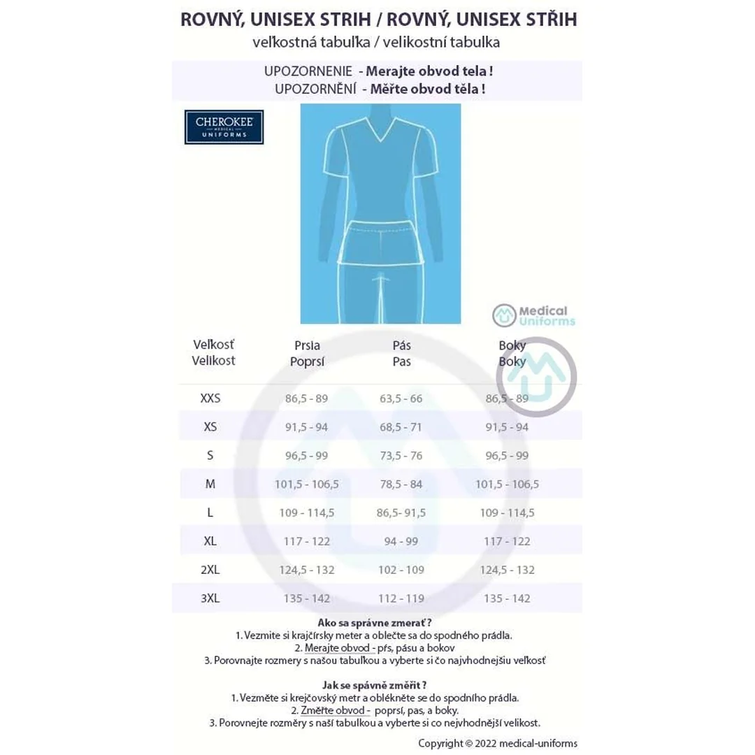 Unisexová blúza "V" výstrih - biela M