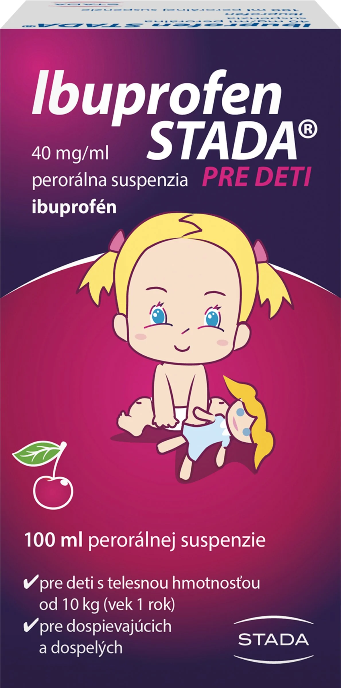 Ibuprofen STADA 40 mg/ml perorálna suspenzia 1×100 ml, liek proti bolesti