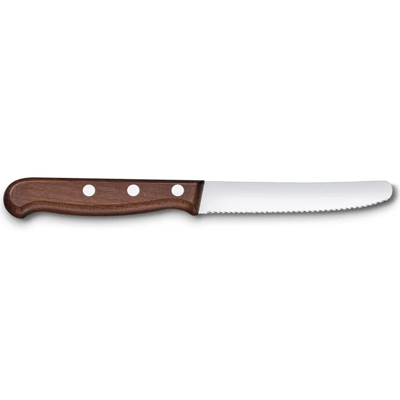 Victorinox kuchynský zúbkovaný nôž 11cm, hnedé drevo