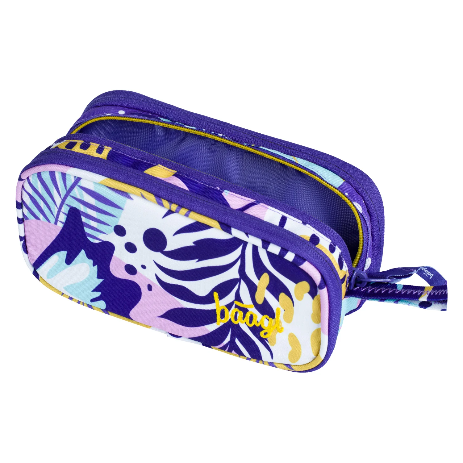 Baagl študentský peračník Etui Violet, 3 zipsové komory fialový, okrúhly